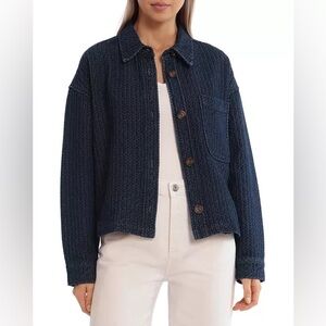 Textured Denim Shirt Jacket